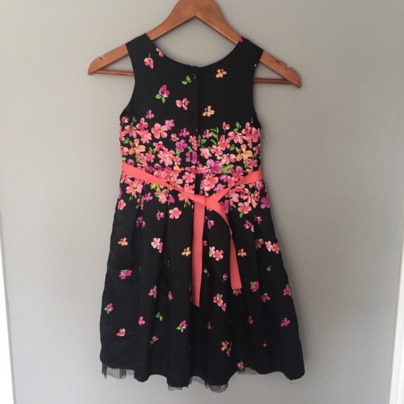 Children’s Black Floral Dress - Picture 2 of 4